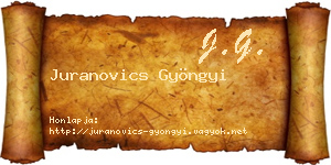 Juranovics Gyöngyi névjegykártya